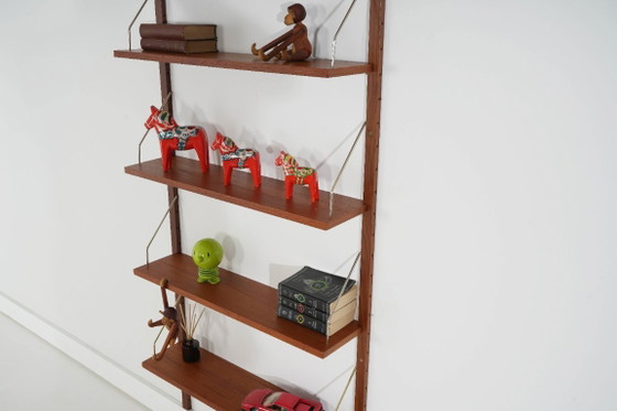 Danish Teak Veneer Modular Shelving System From The 1970s, Five Adjustable Shelves – Bookcases, Wood (photo 8 of 18)