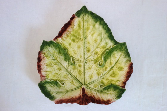 Image 1 of Scolapasta e piatto in barbotine francese d'epoca