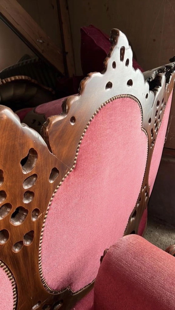 Image 1 of Barok bank met fauteuils 