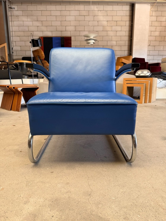 Poltrona Thonet S 411 (disponibilità: 2), Poltrone, Pelle, Metallo, Nero (foto 3 di 15)
