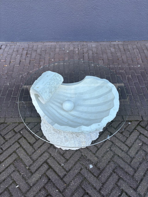 Vintage Mactan Coffeetable In De Vorm Van Een Oester