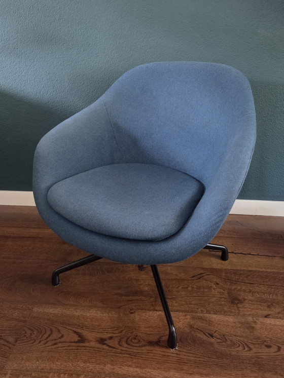 HAY Armchair All About Lounge AAL81 - Chair Petrol Blue With Swivel Base AAL 81 – Textile (photo 11 of 12)
