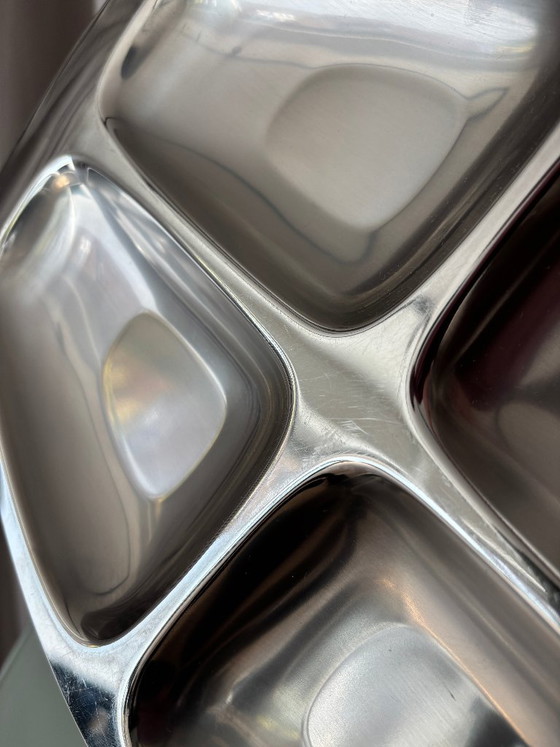 Vassoio da portata vintage Alessi in acciaio inox 18/10 a quattro scomparti – Italia – Accessori da tavola (photo 3 of 10)