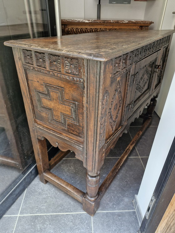 Antiek Engels Sideboard - Jacobeaanse Stijl – Buffetkasten, Wood (photo 9 of 9)