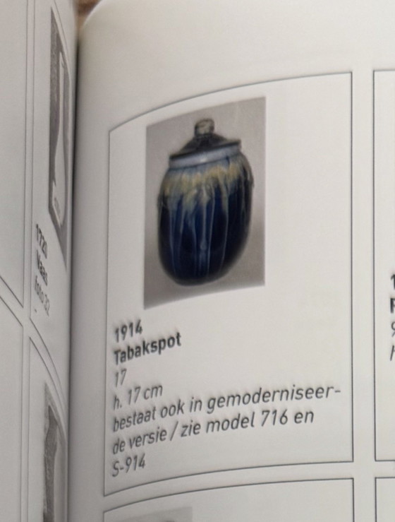 Image 1 of Art Deco Covered Tobacco Jar – S.A. des Faïenceries de Thulin, Belgium, circa 1920s–1930s