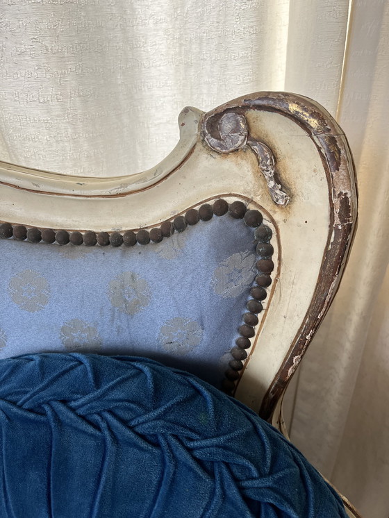 Image 1 of Hermoso banco Luis XV de estilo barroco clásico antiguo de madera tallada