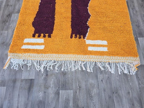 Image 1 of Traditioneel handgemaakt vloerkleed van puur wol met kleurrijke patronen, 150/250 cm