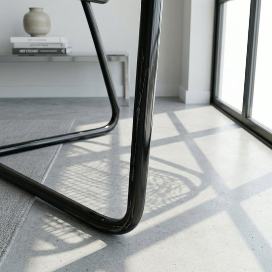 Image 1 of 4 x Viait visitor chair cantilever F2 fabric blue black plastic cover at the back