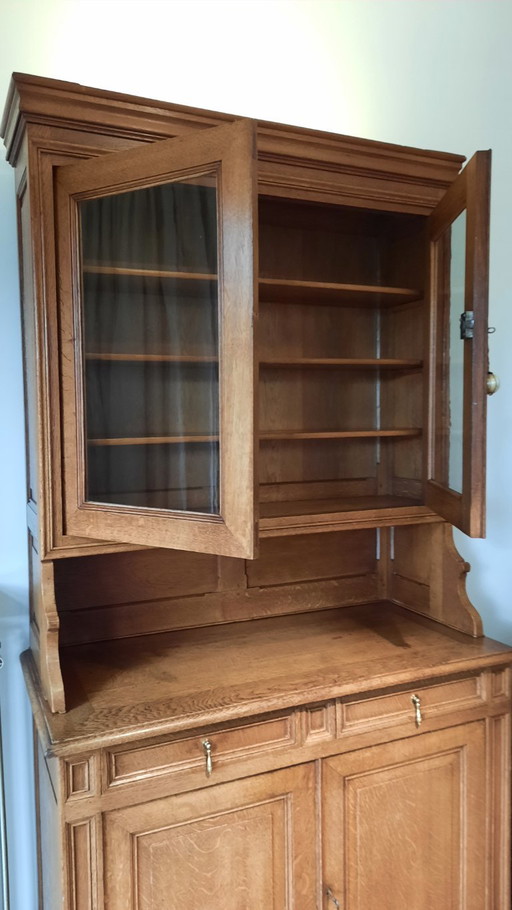 Solid antique wooden cabinet (2-part)