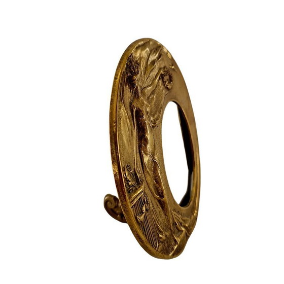 Image 1 of Cadre photo en laiton de style Art nouveau