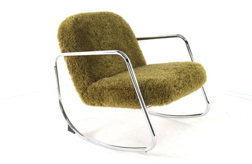 Vintage-Schaukelstuhl, gepolstert