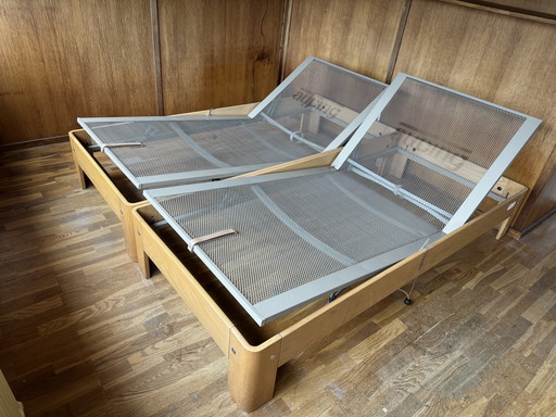 2 vintage Auping Auronde bedden (laag)