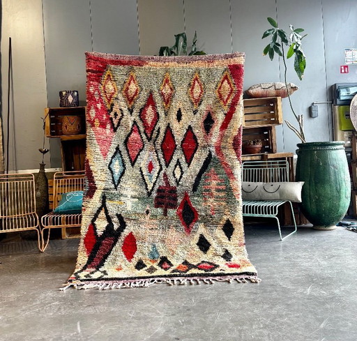 Moroccan Boujad Rug – 150x240 cm Colorful Wool Carpe