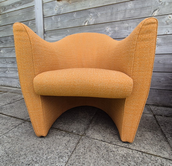 Image 1 of 2 Leolux Shaman armchairs blended orange fabric