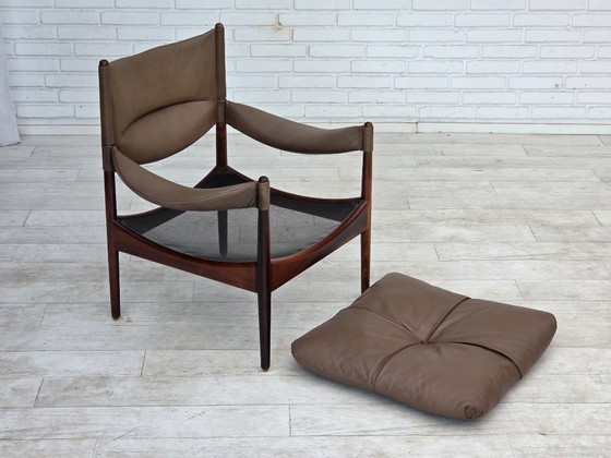 Anni '70, design danese di Kristian Vedel, Poltrona a schienale alto modello "Modus". – Poltrone, Leather (photo 19 of 21)
