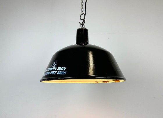 Image 1 of Industrial Black Enamel Pendant Lamp from EMAX, 1960s