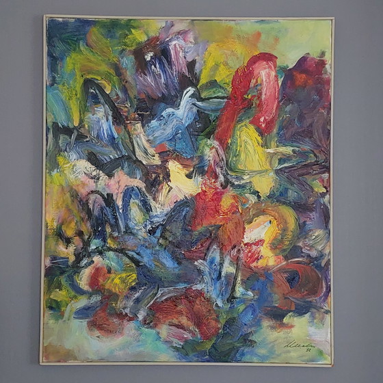 Image 1 of Huile sur toile « Paysage », Klaas Meester, 1200 cm de hauteur x 1000 cm de largeur