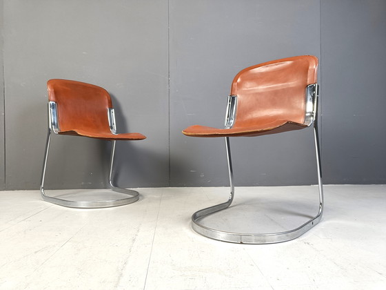 Image 1 of Vintage Dining Chairs By Willy Rizzo For Cidue Set Of 10, 1970S