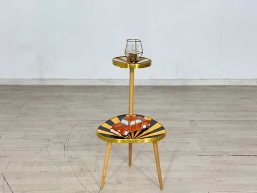 Table vintage en forme de rein, banc à fleurs, support pour plantes, table d'appoint, style milieu du siècle