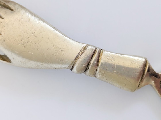 Image 1 of Vintage Brass Hand Bottle Opener Heart Victorian Figural Barware Curio