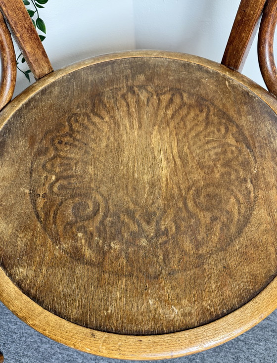 Image 1 of Origineel duo vintage bentwood armstoelen – Thonet (Bieletz-Mistelbach, ca. 1920) & Fischel (Czechoslovakia, ca. 1950)