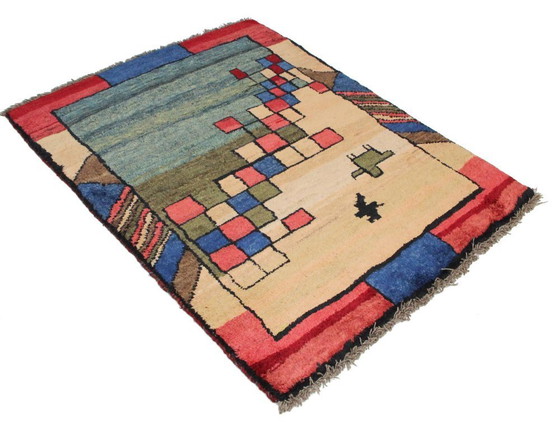 Image 1 of Original Persian carpet Gabbeh Ghashghai oriental carpet 154 cm x 112 cm old natural