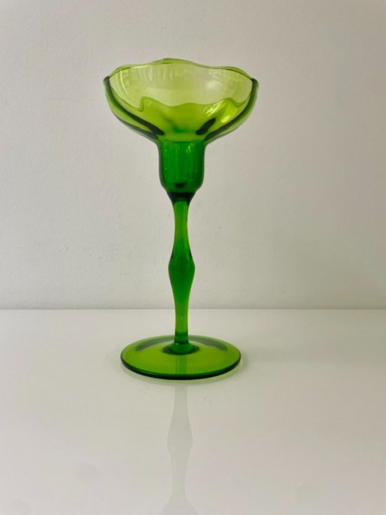 Image 1 of Vintage Scandinavische Glazen Kandelaar