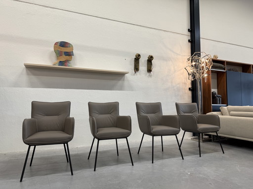 4 HE Design Freya sedie da pranzo in pelle