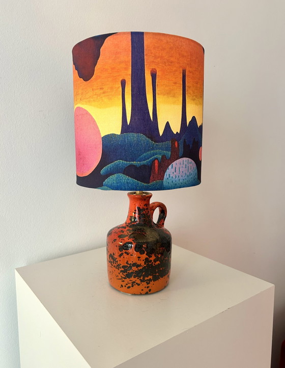 Image 1 of Lampe de balcon Space Age - sans fil - céramique recyclée d'Allemagne de l'Ouest