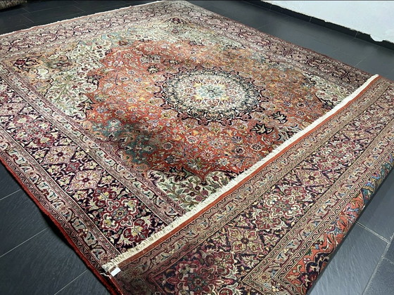 Image 1 of Tappeto persiano antico XXL 4x3m annodato a mano autentico tappeto orientale SAROUGH