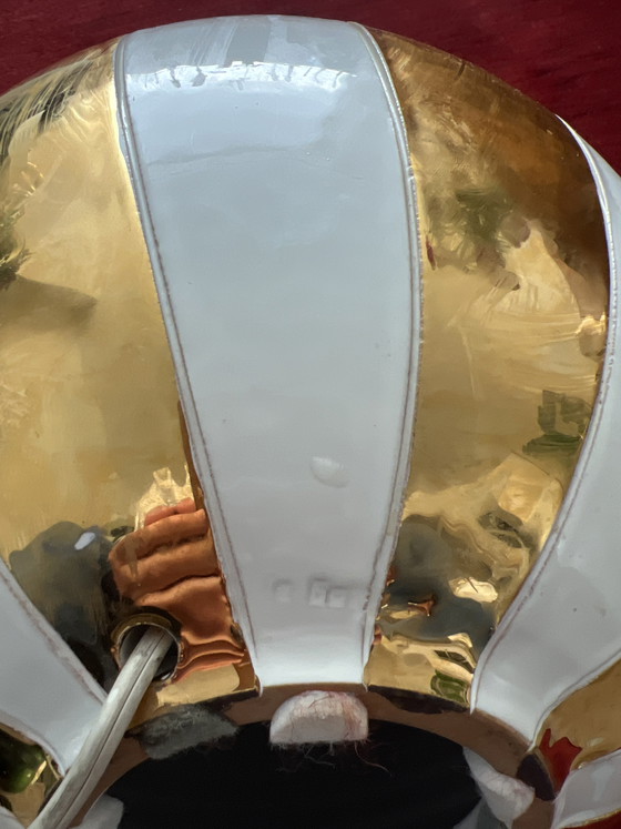 Image 1 of White and gold plated La Bottega lampfoot