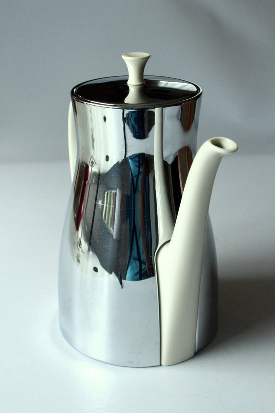 Image 1 of Caffettiera Schulte Ufer in porcellana Fürstenberg con coperchio scaldavivande in metallo