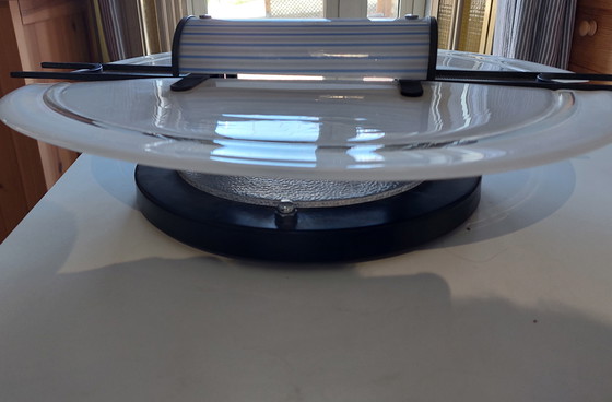 Image 1 of Lampada da soffitto in vetro di Murano, stile postmoderno anni '70, ambientata nell'era spaziale.