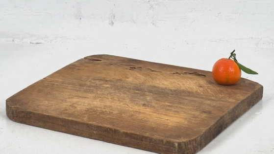 Antikes quadratisches Schneidebrett (ca. 1920) #1 – Küchenzubehör, Wood, Rustic (photo 3 of 9)