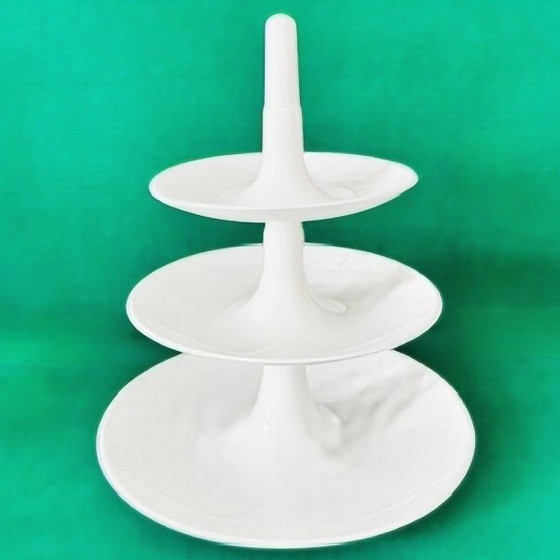 Image 1 of Étagère vintage Koziol Babell : étagère de service empilable blanche des années 1990