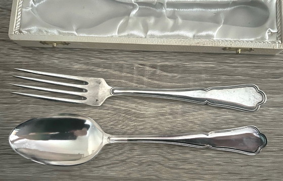 Image 1 of Set di 2 posate in metallo placcato argento 60 Vintage DIXI Hallmark