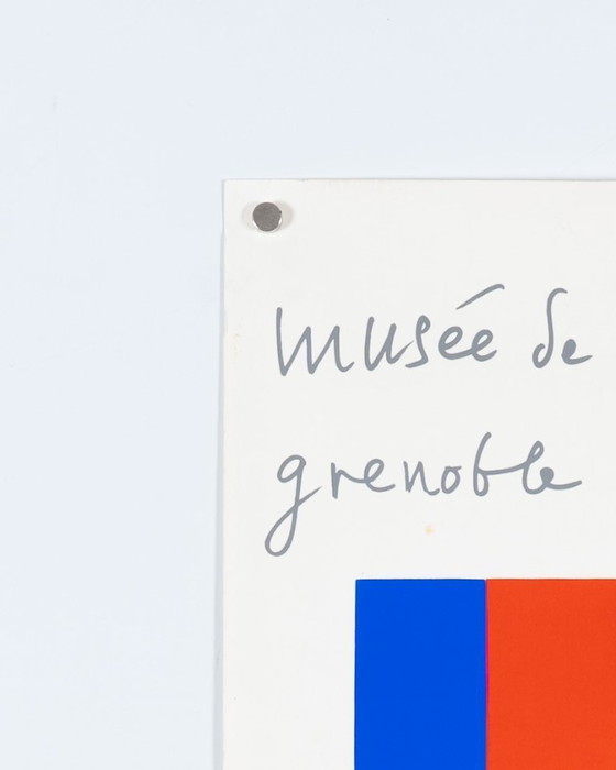 Image 1 of Max Bill Grenoble – 1969 – Originele vintage zeefdruk tentoonstellingsposter van Max Bill – Zwitserse stijl – 62,5 x 44,5 cm