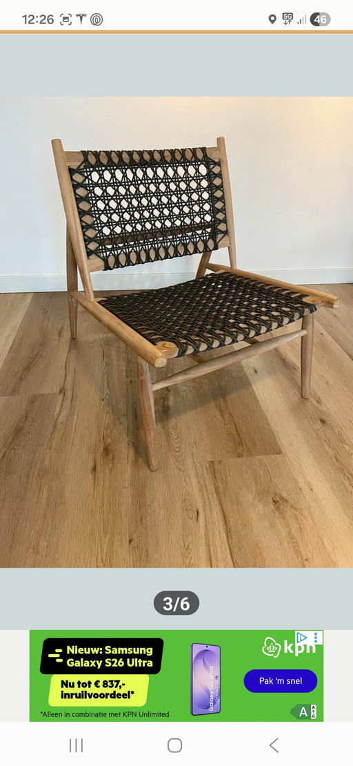 2 Strak design teak Indoor Outdoor stoelen, fauteuils, wave, strak, boho, beachstyle