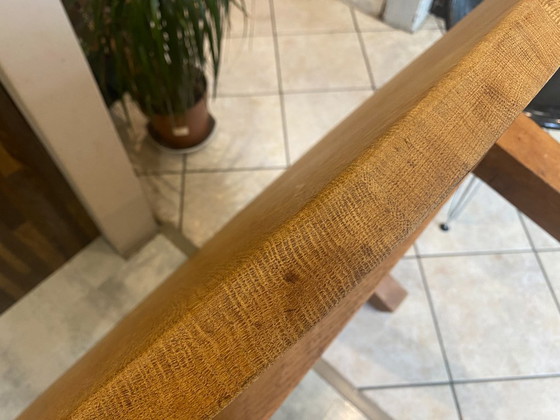 Image 1 of Round coffee table in solid oak, circa 1950