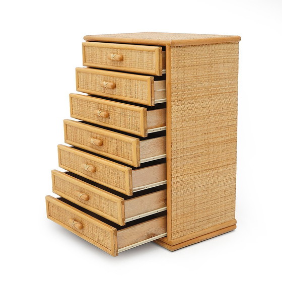 Image 1 of Rieten ladekast, jaren 1980