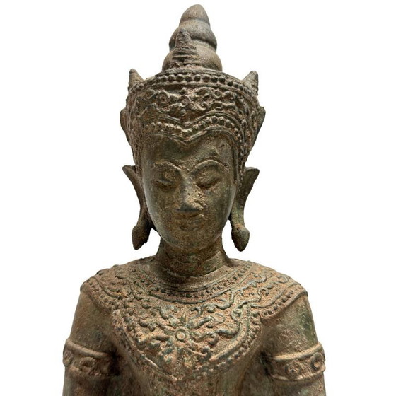 Estatua antigua de Buda en bronce Sudeste Asiático siglo XIX – Lote 471 – Esculturas, Bronze (photo 9 of 10)