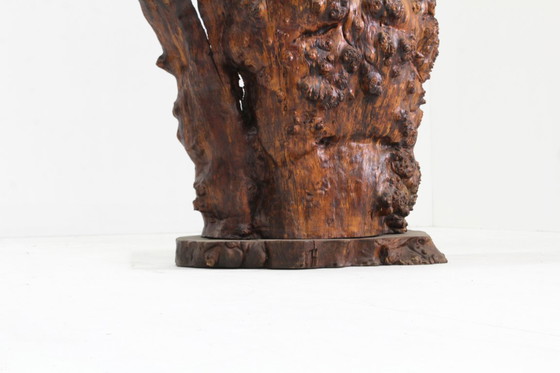 Image 1 of Vintage brutalist tree trunk bar from the 1970s
