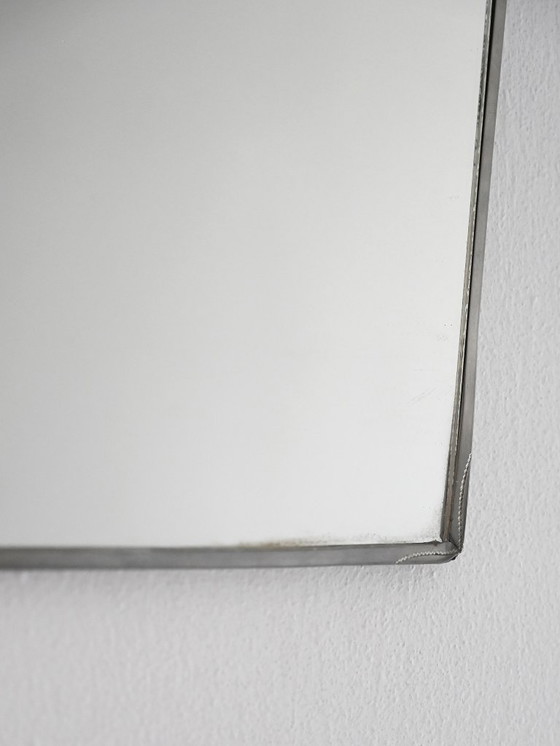 Image 1 of 1931 Scandinavian Art Deco mirror in engraved tin