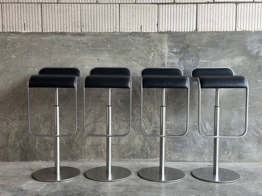 4 sgabelli da bar Lapalma LEM - Azumi - pelle e cromo – barkrukken, Metal, Leather (photo 2 of 7)