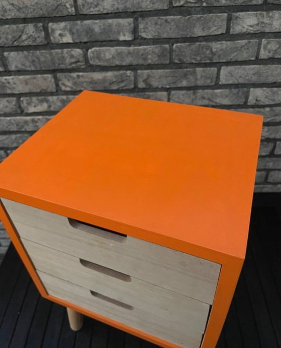 Image 1 of Retro bedside table orange