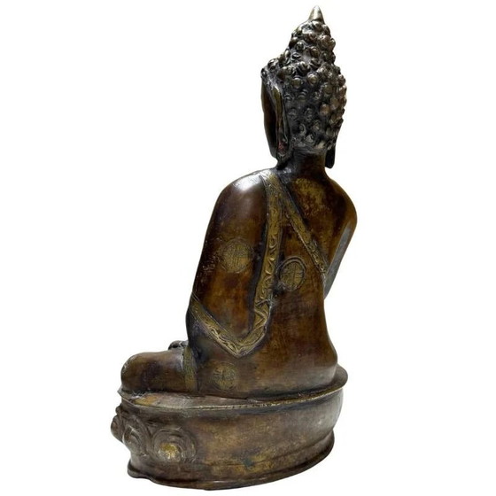 Antique Bronze Buddha in Vitarka Mudra – Himalayan Newar – Lot 429 – Sculpture (photo 6 of 10)