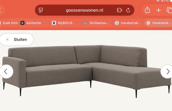 Hoekbank, Goossens, Cappuccino Kleur – Hoekbanken, Textile, Metal (photo 4 of 5)