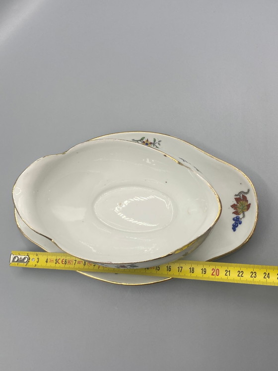Salsiera in porcellana di Limoges, Charles Field Haviland GDA, decorazione policroma con pavone e motivi (photo 5 of 6)