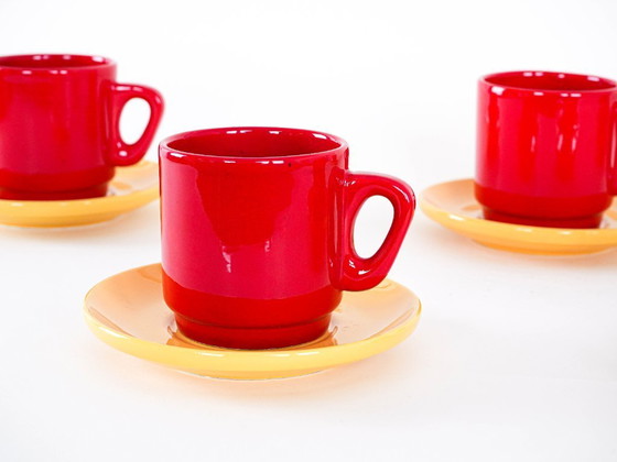 Image 1 of Set of ceramic mugs, Italian design, 1980s, made in Italy