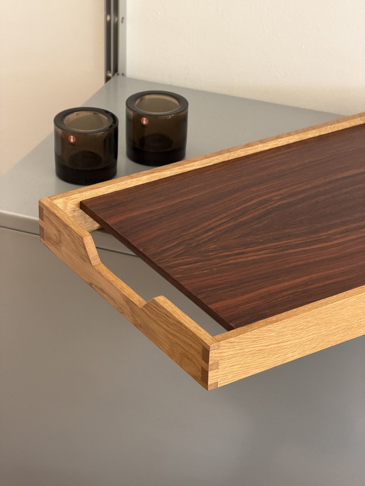 Vintage Timber Grid Tray or Inlaid Tray in Danish Design